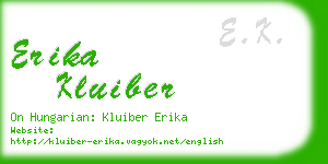 erika kluiber business card